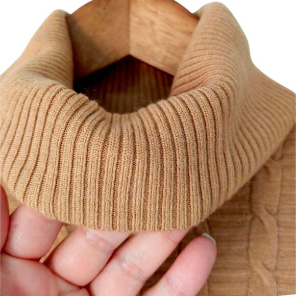 Croft & Barrow Cable Knit Turtleneck Sweater Sz XL | Tan Camel Beige Neutral - Picture 8 of 13